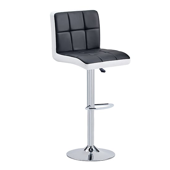Photo of Copez faux leather bar stool in black and white