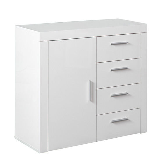 Corbet Wooden Sideboard In White High Gloss 