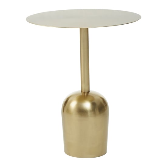 Product photograph of Cordue Round Metal Side Table In Gold Round Base from Furniture in Fashion
