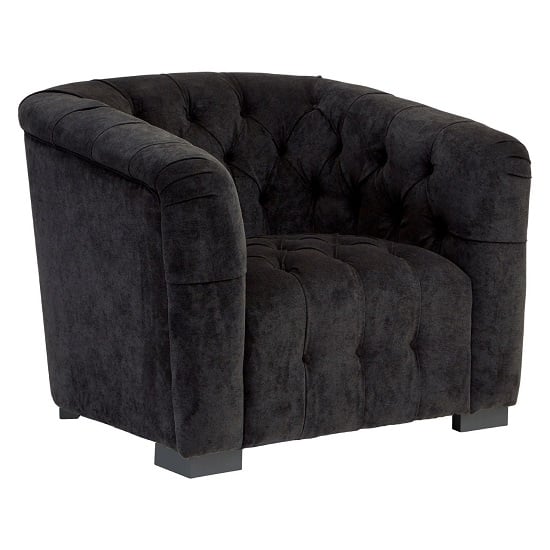 Photo of Corellie upholstered fabric armchair in black