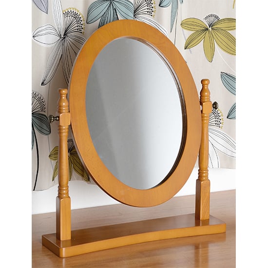 Product photograph of Corrie Dressing Table Mirror In Antique Pine from Furniture in Fashion