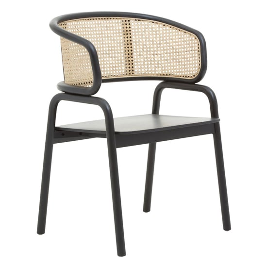 Read more about Corson cane rattan wooden bedroom chair in black