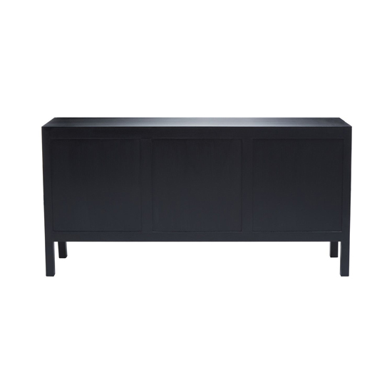 Corson Cane Rattan Wooden Sideboard With 3 Doors In Black | Furniture ...