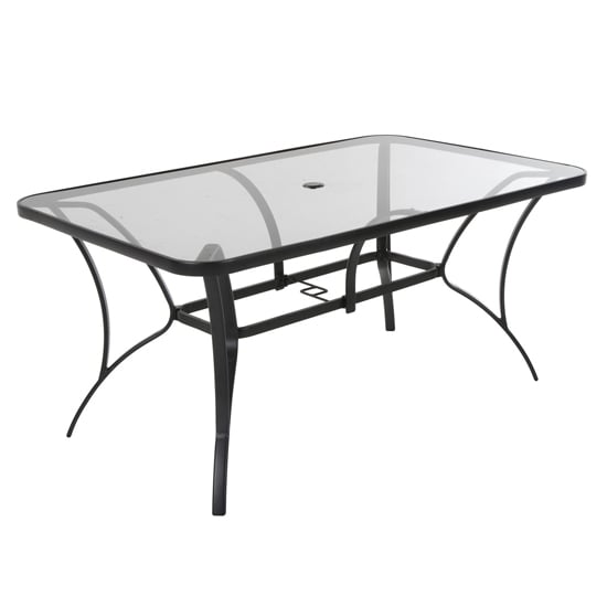 Read more about Crook outdoor paloma glass dining table in dark grey