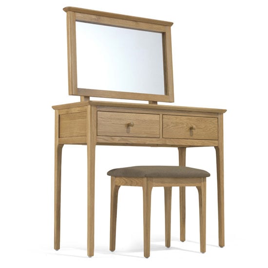 Read more about Courbet wooden 3pc dressing table set in light solid oak