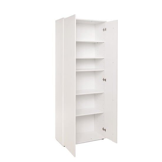 Cowell Mirrored Shoe Cupboard In White And Oak With 2 Doors | Sale