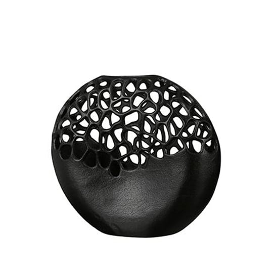 Read more about Cracklier aluminium small decorative vase in matt black