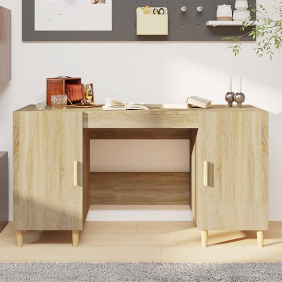 Read more about Cress wooden computer desk with 2 door in sonoma oak