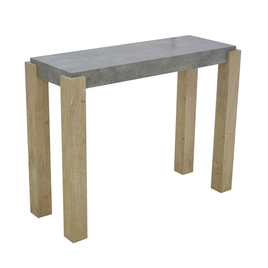 Read more about Crete light concrete top console table with sonoma oak legs