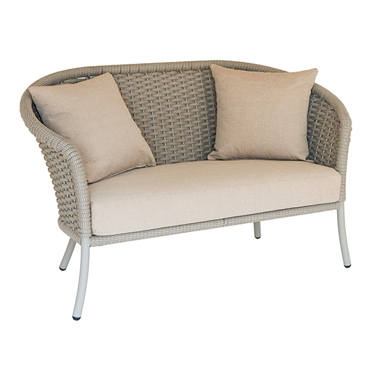Product photograph of Crod Outdoor Curved Top 2 Seater Sofa With Cushion In Beige from Furniture in Fashion