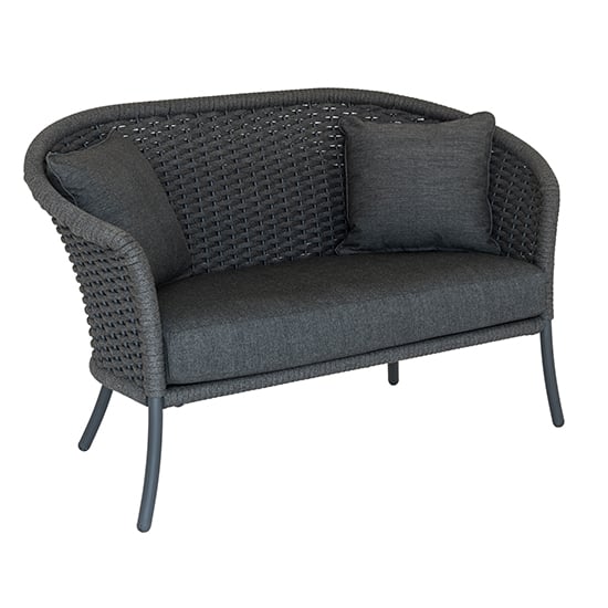 Read more about Crod outdoor curved top 2 seater sofa with cushion in grey