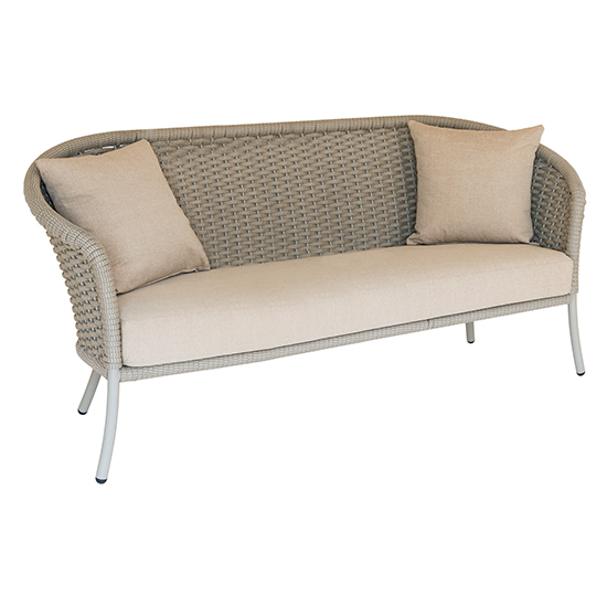 Read more about Crod outdoor curved top 3 seater sofa with cushion in beige