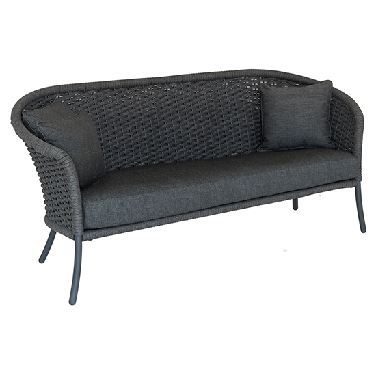 Read more about Crod outdoor curved top 3 seater sofa with cushion in grey