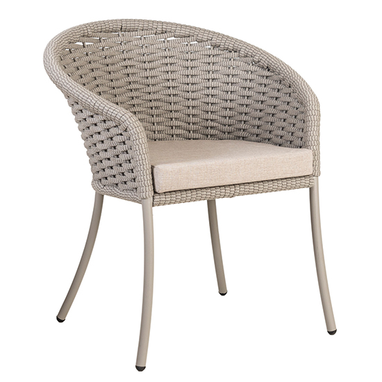 Read more about Crod outdoor dining armchair with cushion in beige
