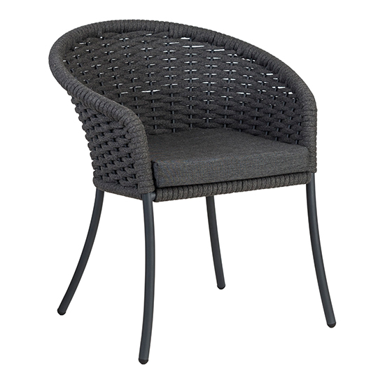 Read more about Crod outdoor dining armchair with cushion in grey