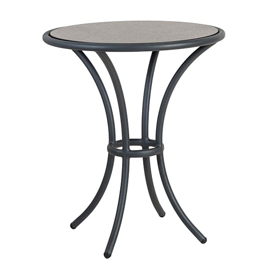 Product photograph of Crod Outdoor Pebble Wooden Bistro Table With Grey Metal Frame from Furniture in Fashion