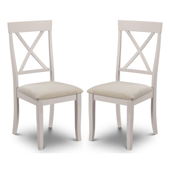 Cromley Elephant Grey Wooden Dining Chairs In Pair | FiF