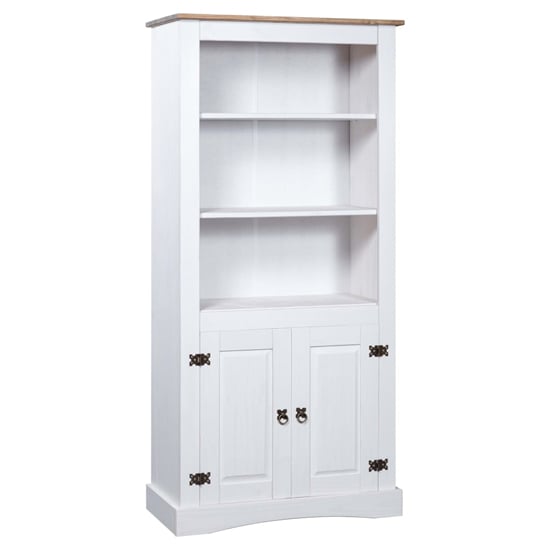 Read more about Croydon wooden display cabinet with 2 doors in white and brown