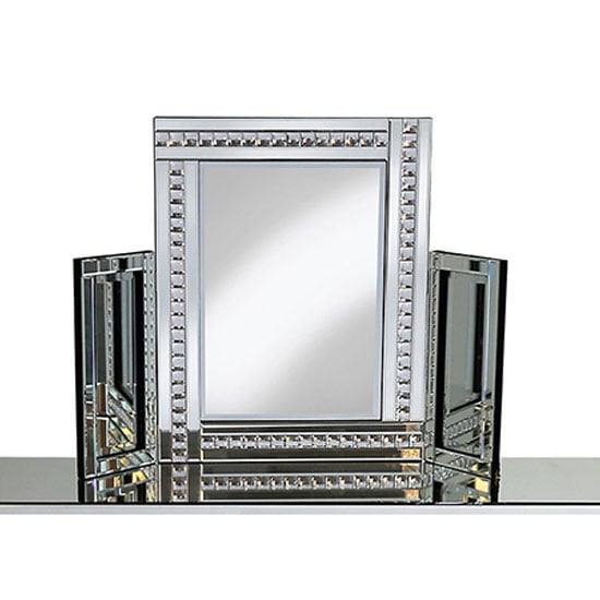 Photo of Elena dressing table mirror in silver with crystal detail