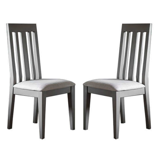 Product photograph of Cukham Grey Wooden Dining Chairs In A Pair from Furniture in Fashion