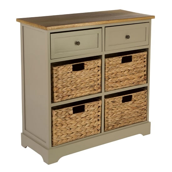 Read more about Varmora wooden chest of 6 drawers in oak and grey