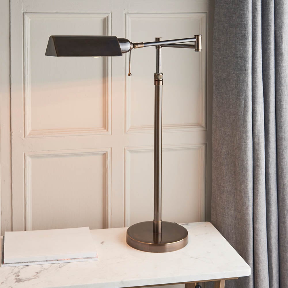 Product photograph of Cullman Metal Task Table Lamp In Antique Brass from Furniture in Fashion