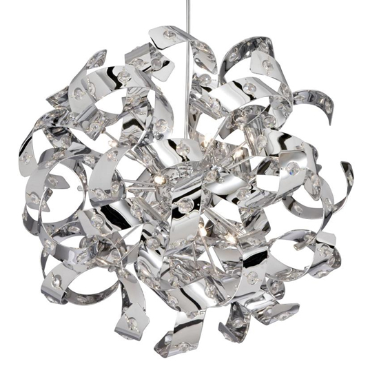 Product photograph of Curls Small 6 Lights Ceiling Pendant Light In Chrome from Furniture in Fashion