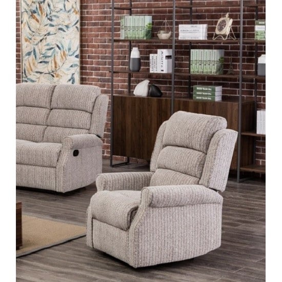Read more about Curtis fabric recliner sofa chair in natural