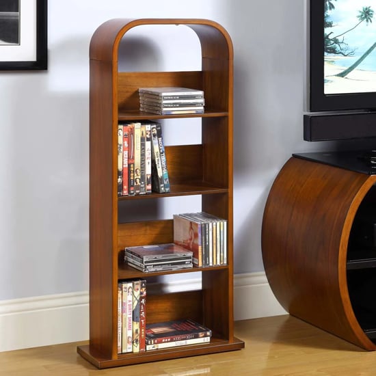 Product photograph of Curve Shelving Unit In Walnut Veneer from Furniture in Fashion