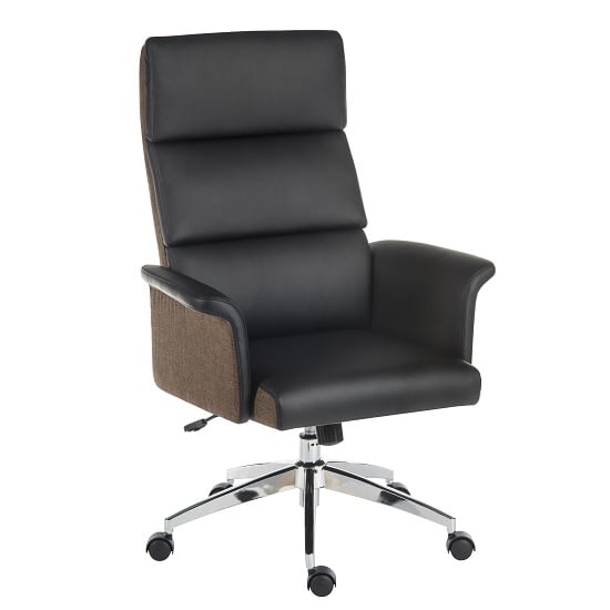 Product photograph of Curzon Executive Home Office Chair In Black Pu from Furniture in Fashion