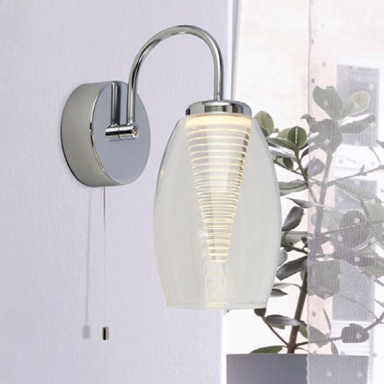 Read more about Cyclone 1 lamp wall light in chrome with clear glass
