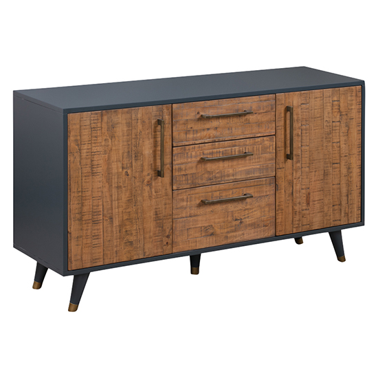 Read more about Cypre wooden sideboard 2 door 3 drawers in pine and cobalt grey