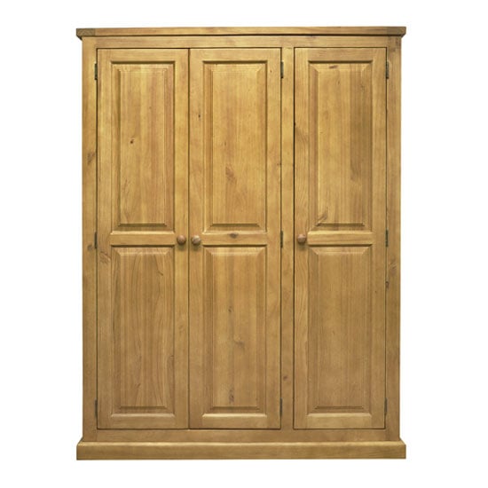 Read more about Cyprian wooden triple door wardrobe in chunky pine