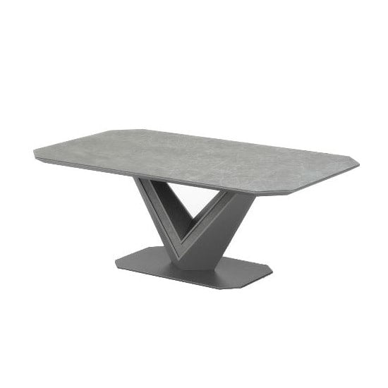 Photo of Bacton coffee table in grey matt and ceramic with steel frame