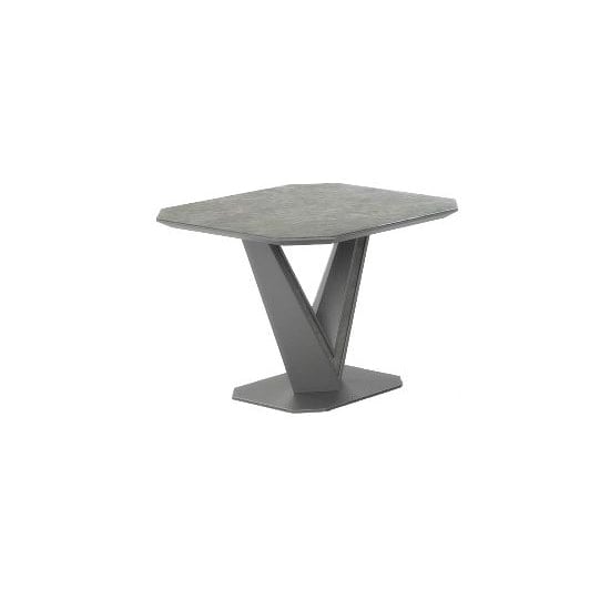 Read more about Bacton side table in grey matt and ceramic with steel frame