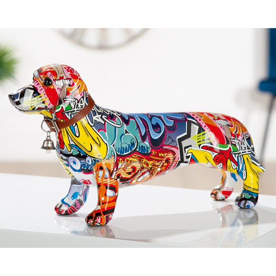 Read more about Dachshund pop art poly large design sculpture in multicolor