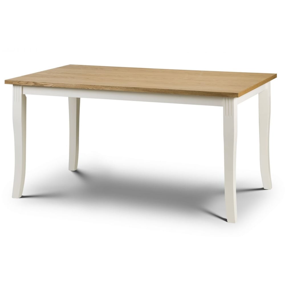 Product photograph of Dagan Wooden Dining Table Rectangular In Ivory And Oak from Furniture in Fashion