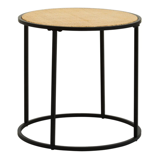 Photo of Daire side table round with black cross metal legs