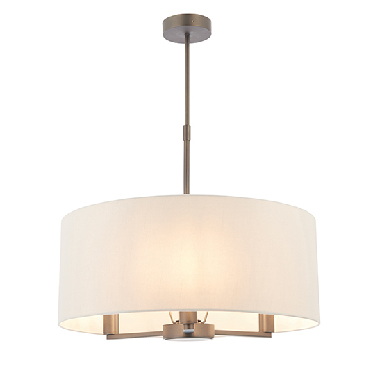 Read more about Daley round white shades pendant light in dark bronze