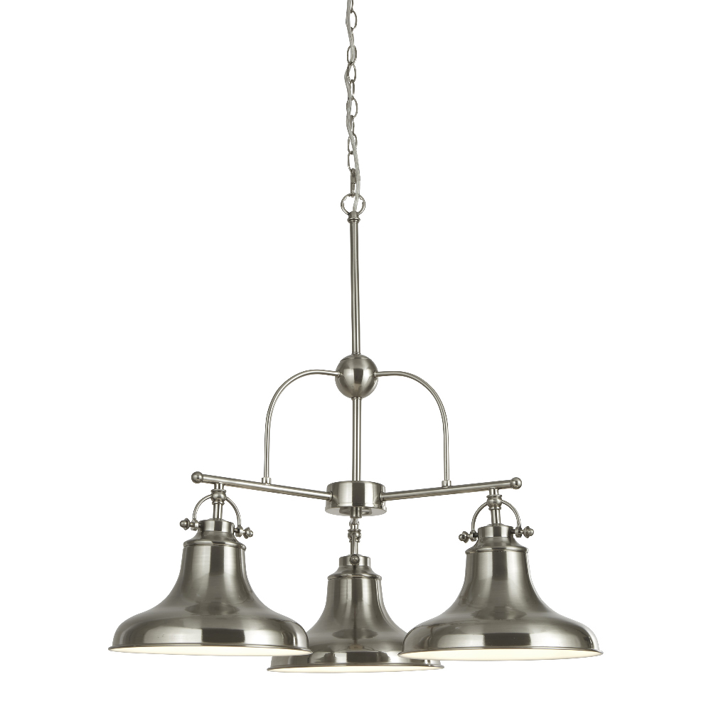 Product photograph of Dallas 3 Light Pendant Light In Satin Silver from Furniture in Fashion