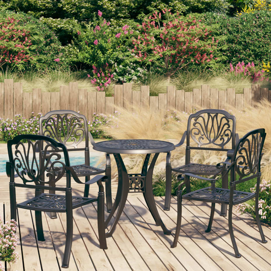 Product photograph of Dania Cast Aluminium 5 Piece Bistro Set In Black from Furniture in Fashion