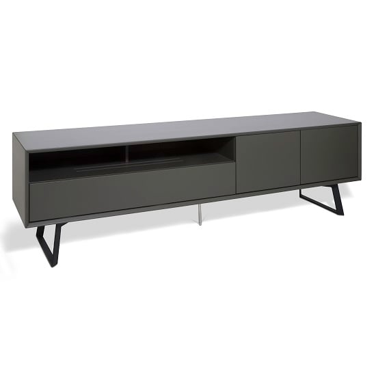 Photo of Daniel extra large tv stand in charcoal grey with 2 doors