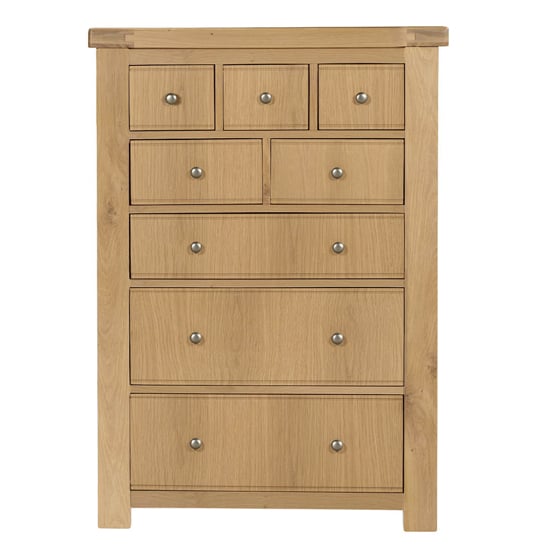 Product photograph of Danville Wooden Chest Of 8 Drawers Tall In Oak from Furniture in Fashion