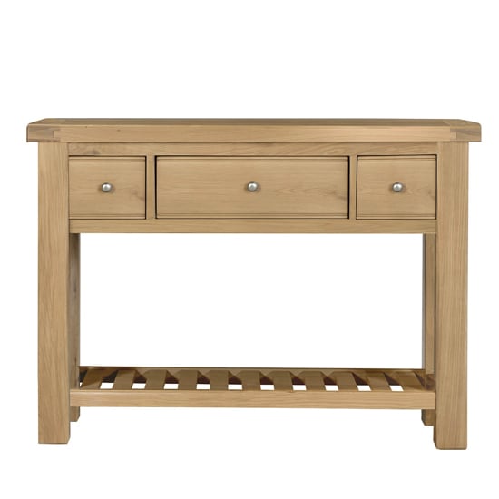 Product photograph of Danville Wooden Console Table With 3 Drawers In Oak from Furniture in Fashion