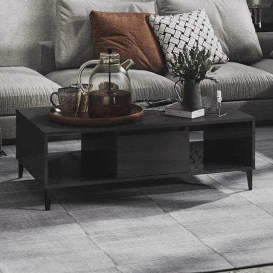 Product photograph of Danya Rectangular High Gloss Coffee Table In Grey from Furniture in Fashion