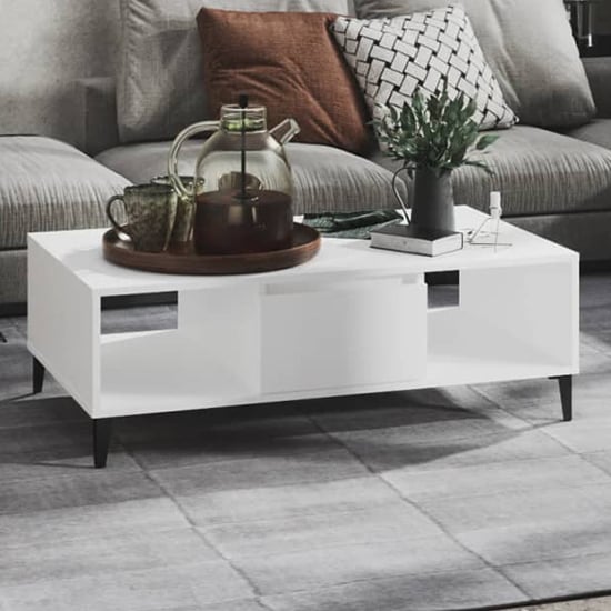 Product photograph of Danya Rectangular Wooden Coffee Table In White from Furniture in Fashion