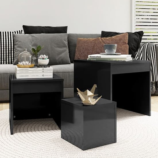 Read more about Darice high gloss nest of 3 tables in grey