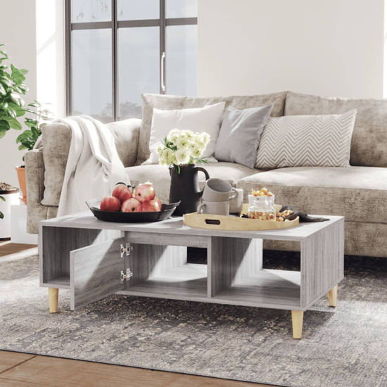 Product photograph of Dastan Wooden Coffee Table With 1 Door In Grey Sonoma Oak from Furniture in Fashion