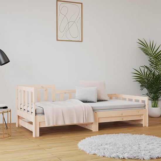 Davey Solid Pinewood Pull-Out Single Day Bed In Natural | Furniture in ...