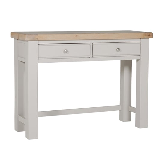 Read more about Dawson wooden dressing table with 2 drawers in taupe